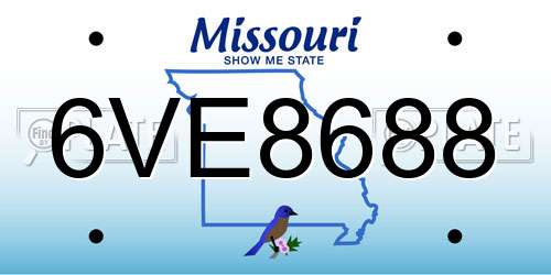 6VE8688 Missouri License Plate
