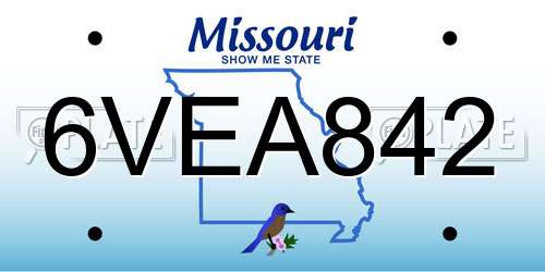 6VEA842 Missouri License Plate