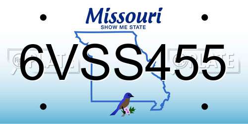 6VSS455 Missouri License Plate