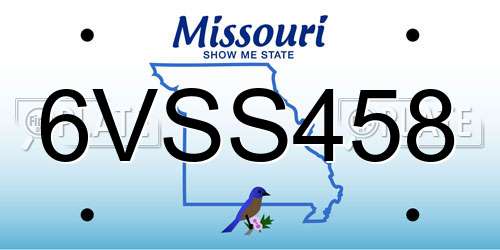 6VSS458 Missouri License Plate