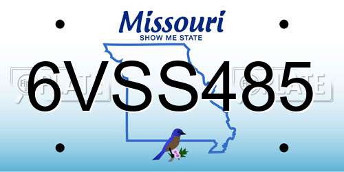 6VSS485 Missouri License Plate