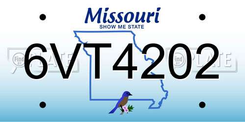 6VT4202 Missouri License Plate