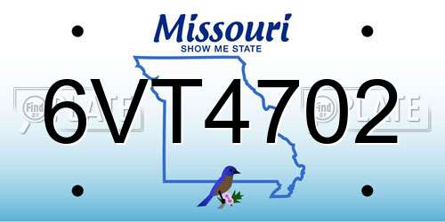 6VT4702 Missouri License Plate