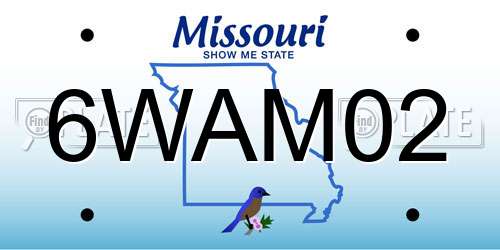 6WAM02 Missouri License Plate
