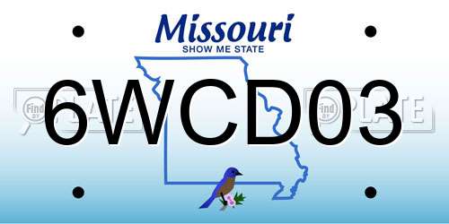 6WCD03 Missouri License Plate