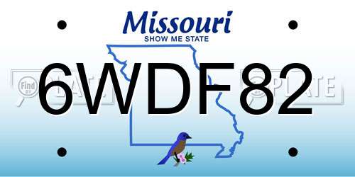 6WDF82 Missouri License Plate
