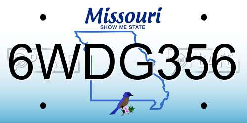 6WDG356 Missouri License Plate