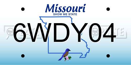 6WDY04 Missouri License Plate