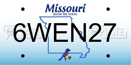 6WEN27 Missouri License Plate