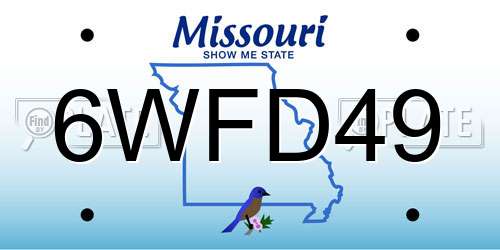 6WFD49 Missouri License Plate
