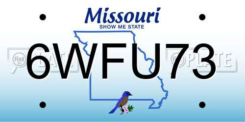 6WFU73 Missouri License Plate