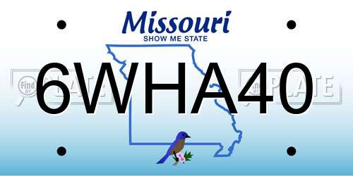 6WHA40 Missouri License Plate