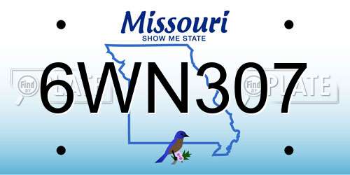 6WN307 Missouri License Plate