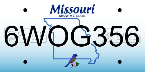6WOG356 Missouri License Plate