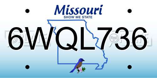 6WQL736 Missouri License Plate