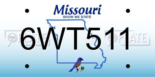 6WT511 Missouri License Plate
