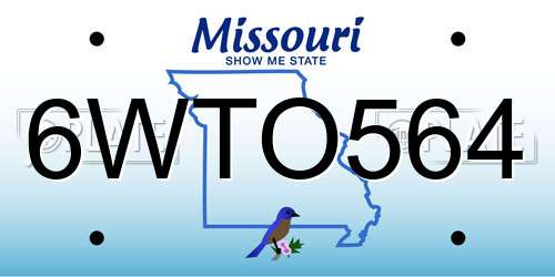 6WTO564 Missouri License Plate