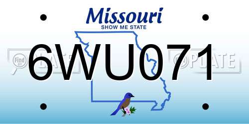 6WU071 Missouri License Plate