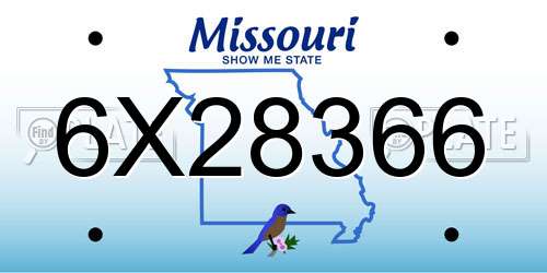 6X28366 Missouri License Plate
