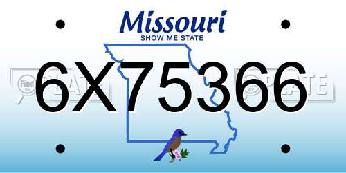 6X75366 Missouri License Plate