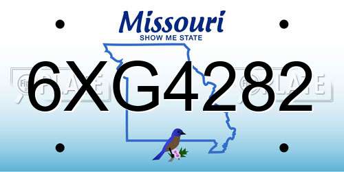6XG4282 Missouri License Plate