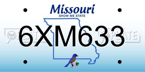 6XM633 Missouri License Plate