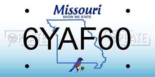 6YAF60 Missouri License Plate