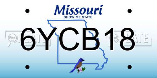 6YCB18 Missouri License Plate