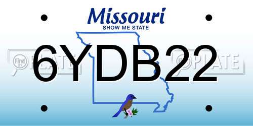 6YDB22 Missouri License Plate
