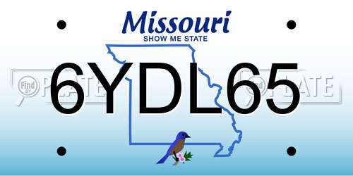 6YDL65 Missouri License Plate