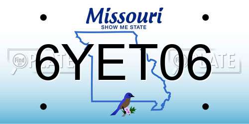 6YET06 Missouri License Plate