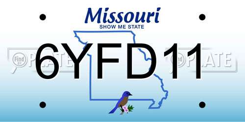 6YFD11 Missouri License Plate