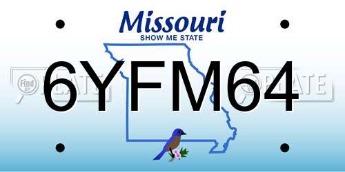 6YFM64 Missouri License Plate