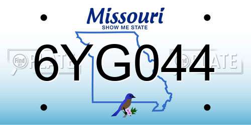 6YG044 Missouri License Plate