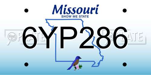 6YP286 Missouri License Plate