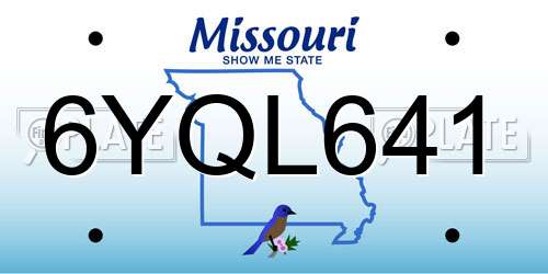 6YQL641 Missouri License Plate