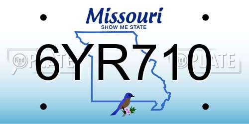 6YR710 Missouri License Plate