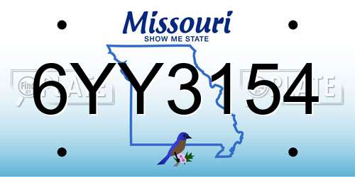 6YY3154 Missouri License Plate