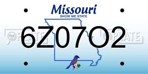 6Z07O2 Missouri License Plate