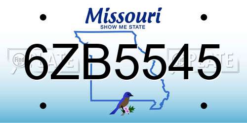 6ZB5545 Missouri License Plate