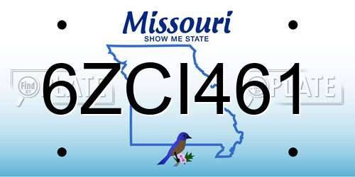 6ZCI461 Missouri License Plate