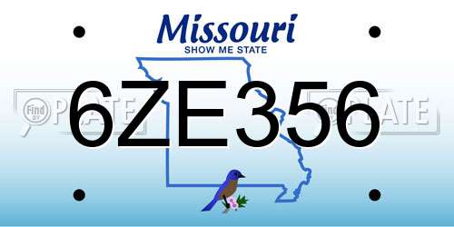 6ZE356 Missouri License Plate