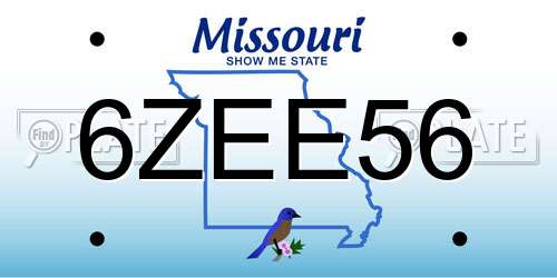 6ZEE56 Missouri License Plate