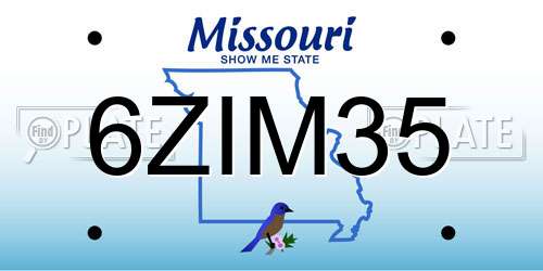 6ZIM35 Missouri License Plate