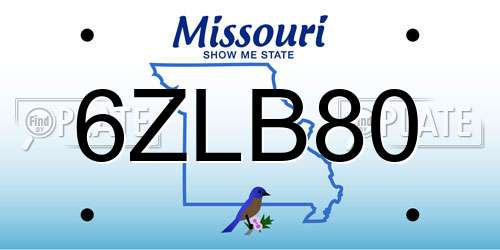 6ZLB80 Missouri License Plate