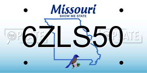 6ZLS50 Missouri License Plate