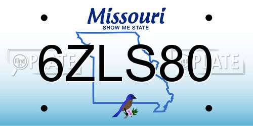 6ZLS80 Missouri License Plate