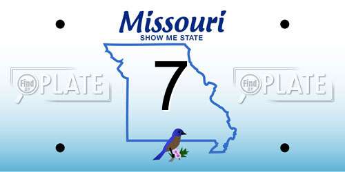 7 Missouri License Plate