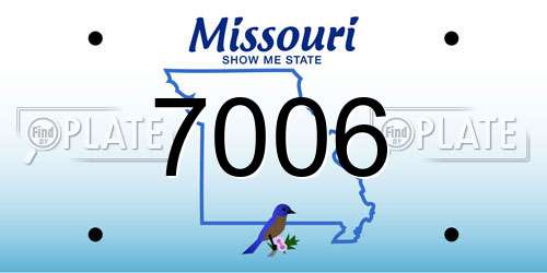 7006 Missouri License Plate
