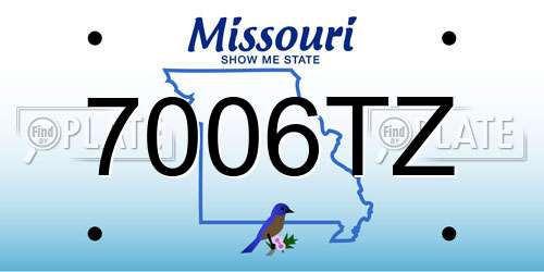 7006TZ Missouri License Plate
